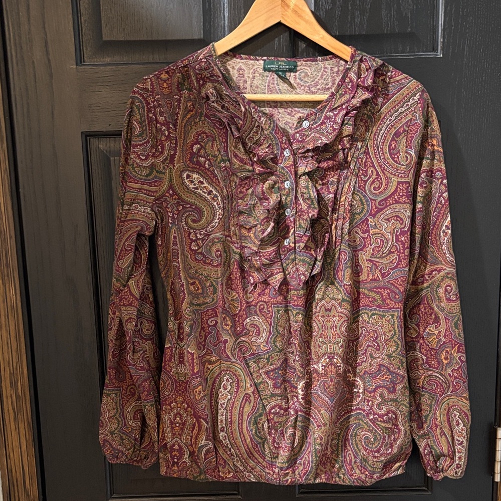 Lauren Ralph Lauren Paisley Blouse in Rich Hues